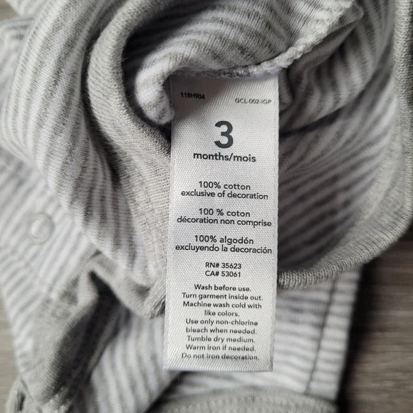 Carters Infant Boys Gray Striped Monkey Shortie Romper Baby Bodysuit Outfit - Picture 7 of 9